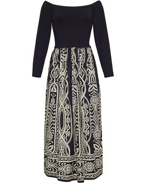 Cara Cara Imani Knit-Crepe Off-The-Shoulder Midi Dress - Black