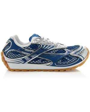 Bottega Veneta Orbit Metallic Mesh Sneakers - Blue