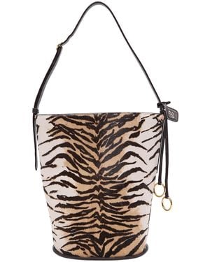Alaïa Pony Hair Bucket Tote Bag - White