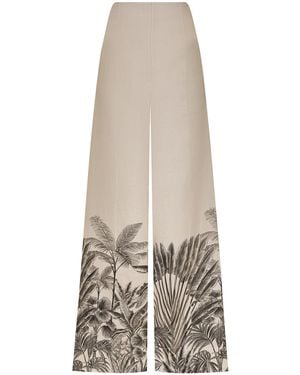 ANDRES OTALORA Voz De Calma Linen Wide-Leg Trousers - White