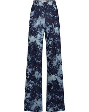 Silvia Tcherassi Emine Printed Linen Trousers - Blue