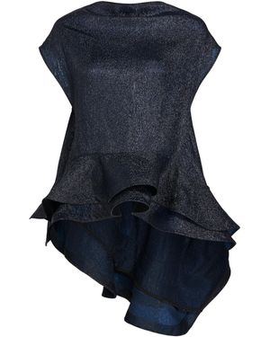 Maticevski Peonies Lamé Ruffle Blouse - Blue