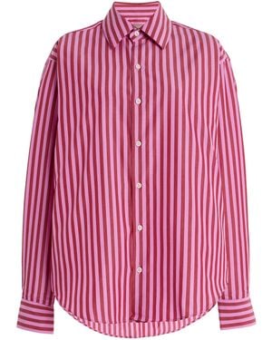 Comme Si La Classica Striped Cotton-Poplin Shirt - Pink