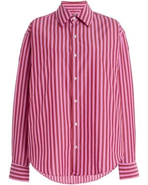 Comme Si La Classica Striped Cotton-Poplin Shirt - Pink