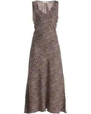 Asceno The Provence Silk Maxi Dress - Brown