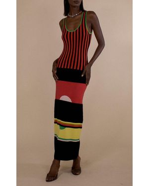 Christopher John Rogers Totem Knit Cashmere Maxi Skirt - Black