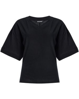 EB DENIM Eero V-Neck Cotton T-Shirt - Black