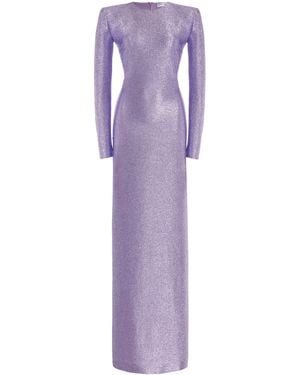 Oscar de la Renta Stretch-Lamé Gown - Purple
