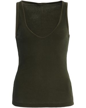 All Three Claire Ribbed Cotton Tank Top - Green