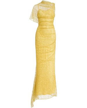 De La Vali Exclusive Lucho Lace Maxi Dress - Yellow