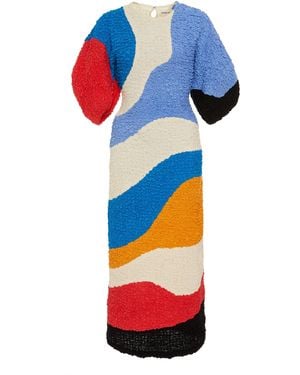 Mara Hoffman Freya Color-block Cloqué Midi Dress - Blue