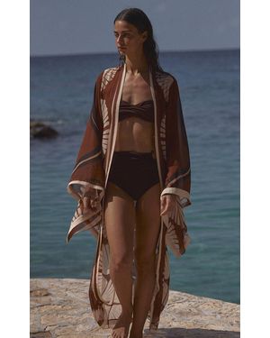 【Johanna Ortiz】プリントコットンビーチ cover-up Printed cotton beach cover-up in black - Johanna Ortiz