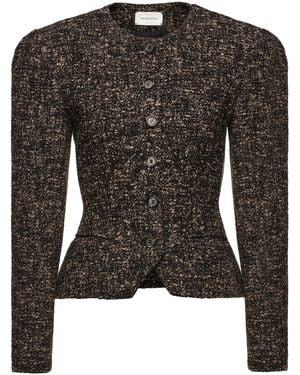 Magda Butrym Structured Wool-Blend Peplum Jacket - Black