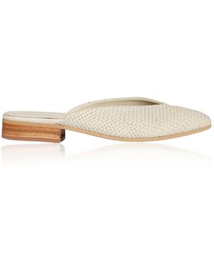 Bembien Faye Woven Leather Mules - White