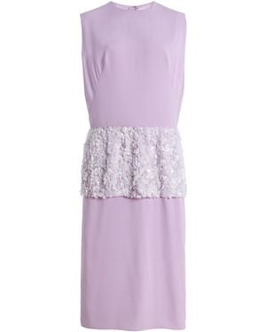 Kate Hundley Sleeveless Peplum Silk-Blend Midi Dress - Purple