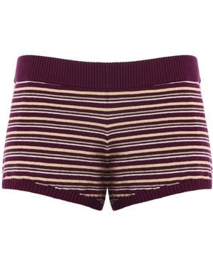 EB DENIM Camden Knitted Cotton-Cashmere Mini Shorts - Red
