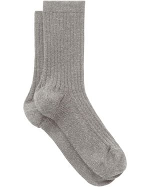 TOTEME Monogram Cotton-Blend Socks - Black