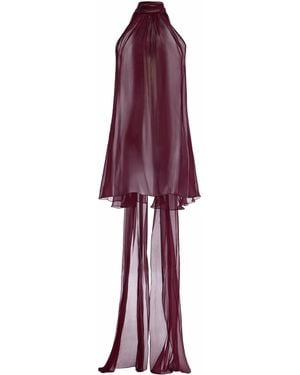 SEV Silk Voile Halter Top - Purple