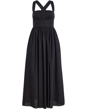 Matteau Crossback Cotton Midi Dress - Black