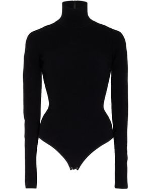Michael Kors Long Sleeve Turtleneck Bodysuit - Black