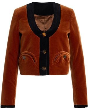 Blazé Milano Spiti Cotton-Velvet Bolero - Red