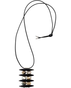 Chan Luu Dais Abalone Cord Necklace - Black