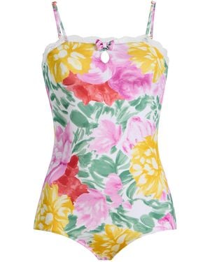 Chloé Lace-Trimmed One-Piece Swimsuit - Multicolour