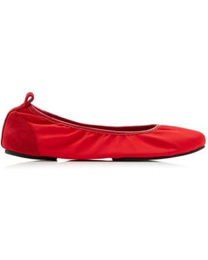 St. Agni Satin Ballet Flats - Red