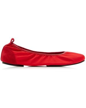 St. Agni Satin Ballet Flats - Red