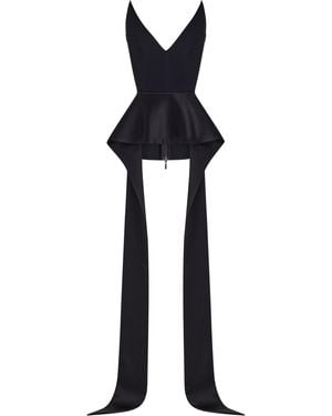 Maticevski Frame Strapless Peplum Top - Black