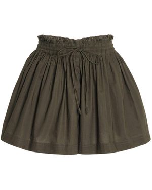 Ulla Johnson Marin Pleated Cotton Shorts - Green