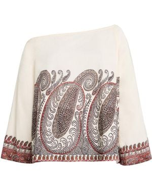BOTEH Cassia Off-the-shoulder Paisley Cotton-blend Top - Multicolour