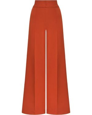ANDRES OTALORA Shilpa High-Rise Rayon Suiting Wide-Leg Trousers - Orange