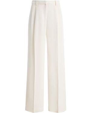 Atelier Prabal Gurung Four-Ply Silk Crepe Tailored Straight Leg Trousers - White
