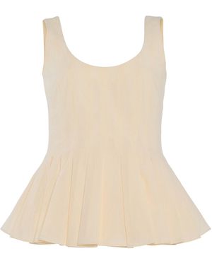 Ashlyn Leon Organic Cotton Peplum Tank Top - White