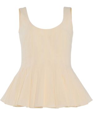 Ashlyn Leon Organic Cotton Peplum Tank Top - White