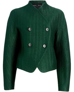 Proenza Schouler Lorna Cotton-Blend Striated Suiting Jacket - Green