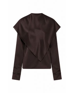 Gabriela Hearst Jonathan Silk Scarf Top - Black