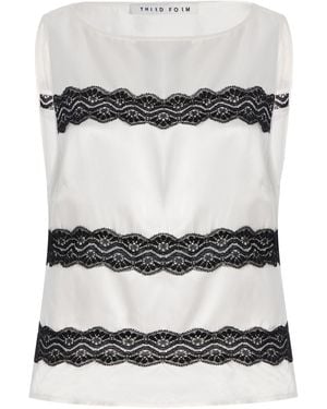 Third Form Exclusive Lace-Inset Satin Top - Grey