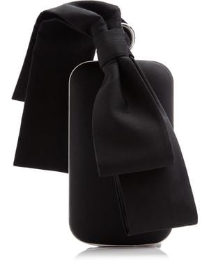 Givenchy Vertical Bow Silk-Blend Minaudiere Bag - Black