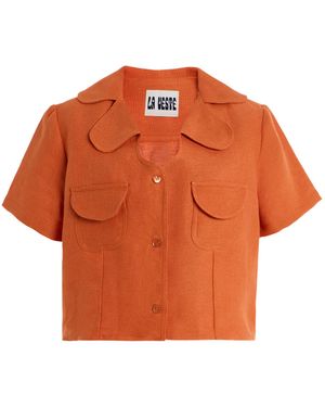 La Veste Loto Linen Shirt - Orange