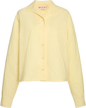 Marni Buttoned Cotton Woven Top - Yellow