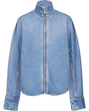Alaïa Zipped Denim Shirt - Blue