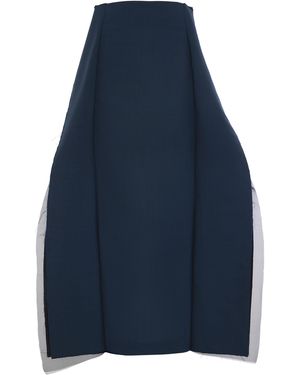 A.W.A.K.E. MODE Panelled Silk-Wool Midi Skirt - Blue