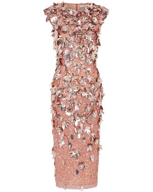 Rachel Gilbert Hugo Embellished Midi Dress - Metallic