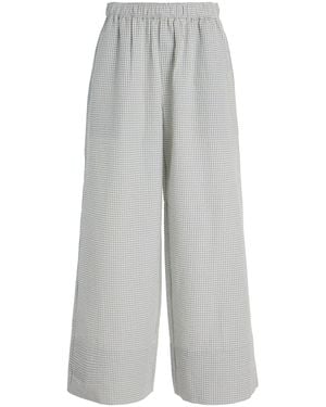 ELCE Exclusive Riviera Daphne Checked Cotton-Blend Pants - White