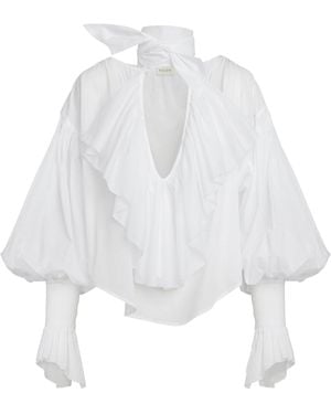 Salon 1884 Giacomo Cotton. Chemise Top - White