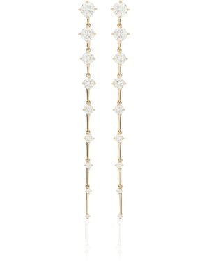 Fernando Jorge Sequence Long 18k Gold Diamond Earrings - White