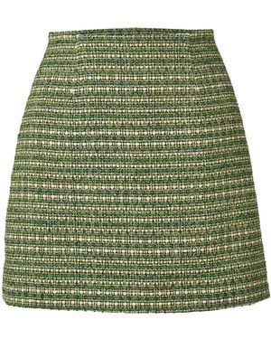 Carolina Herrera High-Rise Cotton-Blend Tweed Mini Skirt - Green
