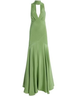 Rodarte Exclusive Silk Crepe Bias Maxi Dress - Green